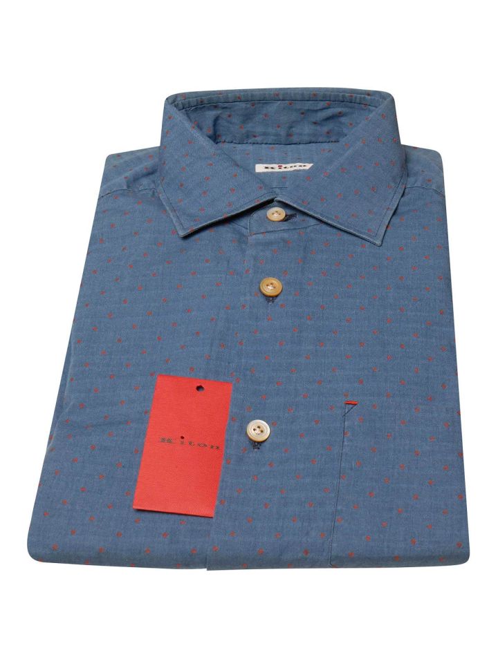 Kiton KITON Blue Red Cotton Shirt Blue/Red 000