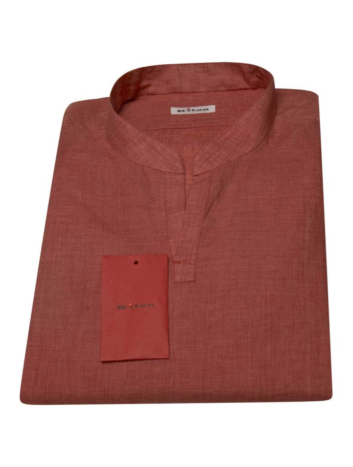 Kiton KITON Red Linen Korean Shirt Red 000