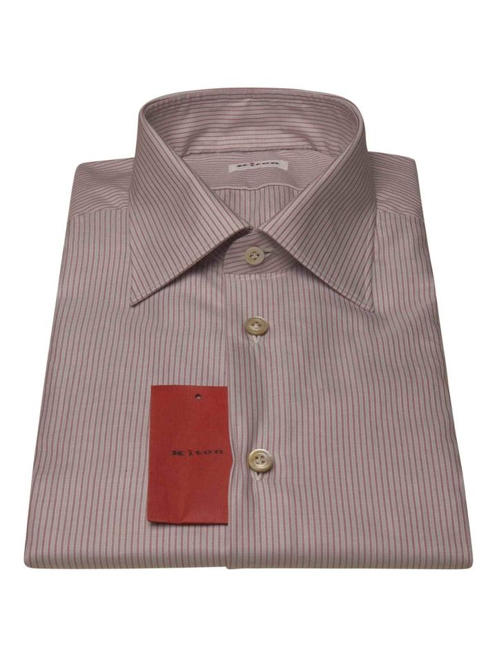Kiton KITON Pink Gray Cotton Shirt Pink/Gray 000