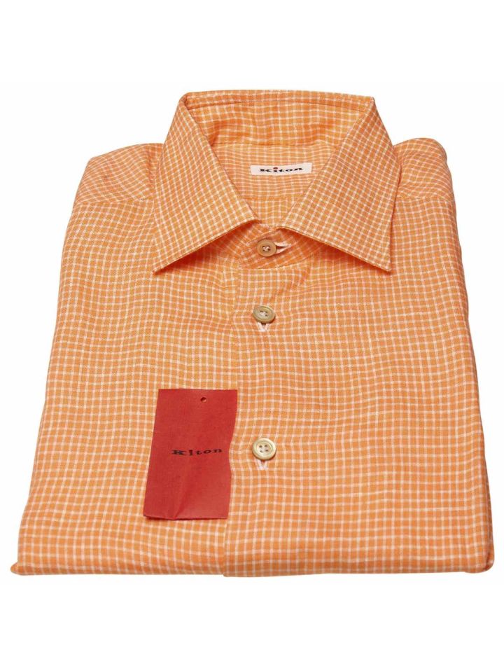 Kiton KITON Orange White Linen Shirt Orange/White 000