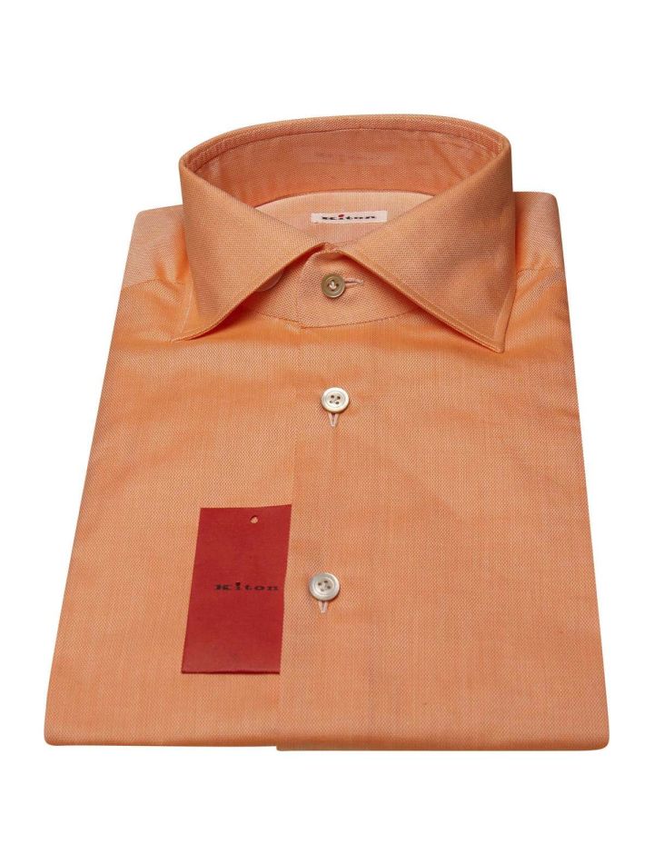 Kiton KITON Orange Cotton Shirt Red/White 000