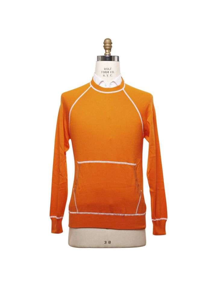 Kiton KITON Orange White Cotton Sweater Orange/White 000
