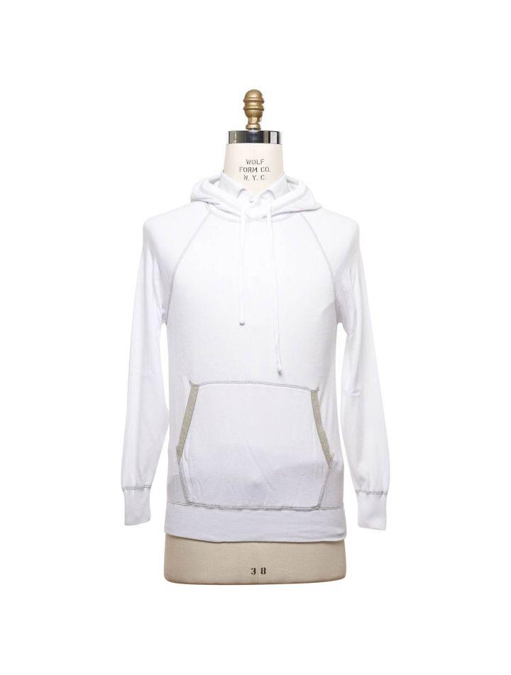 Kiton KITON White Gray Cotton Sweater White/Gray 000