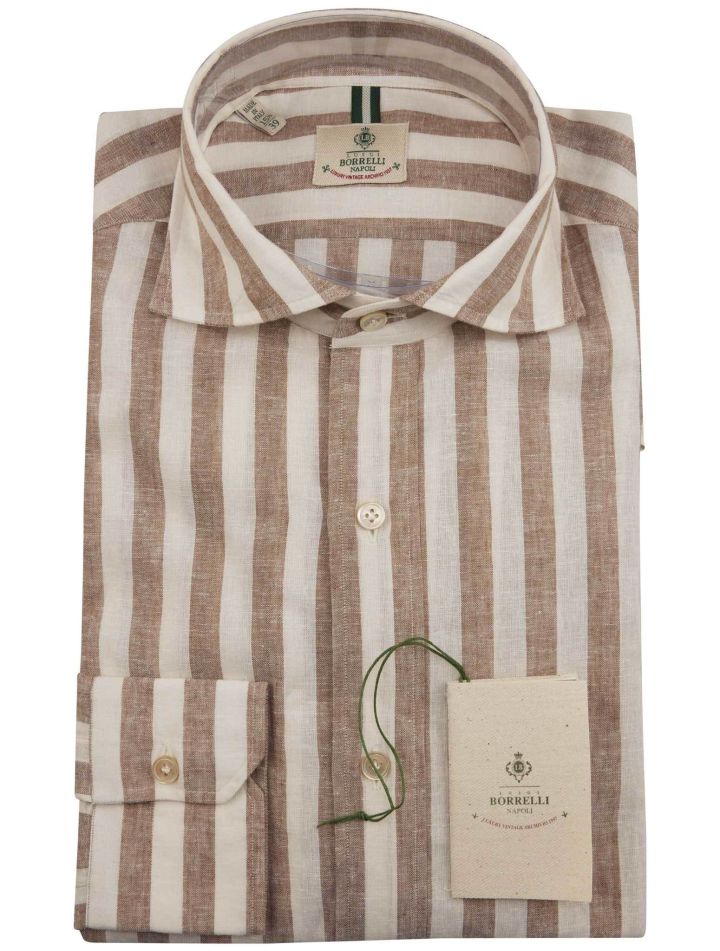 Luigi Borrelli Luigi Borrelli Brown Linen Cotton Shirt Brown 000