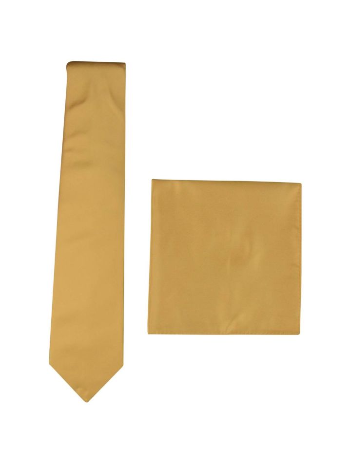 Zilli Zilli Yellow Silk Tie + Pocket Square Yellow 000