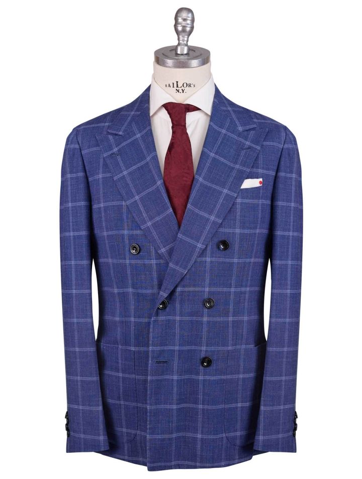 Kiton Kiton Blue Cashmere Linen Silk Suit Blue 000