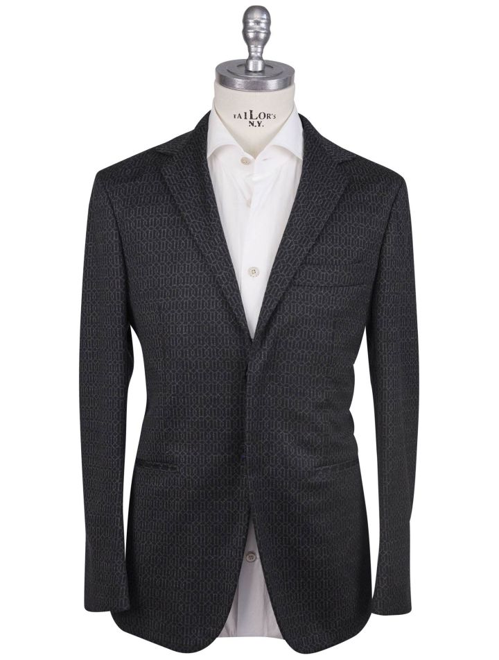 KNT Kiton Knt Black Gray Wool Cashmere Pl Suit Black / Gray 000