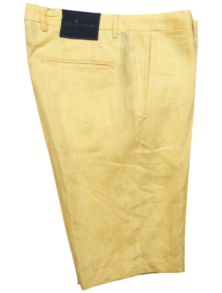 Kiton Kiton Yellow Linen Short Pants Yellow 000