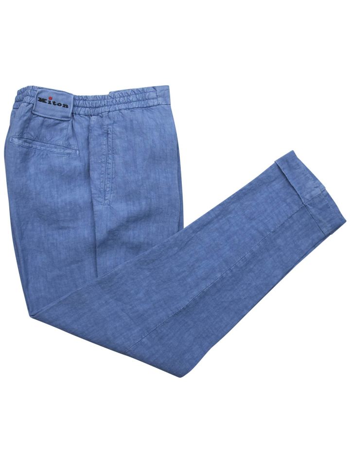 Kiton Kiton Blue Linen Pants Blue 000