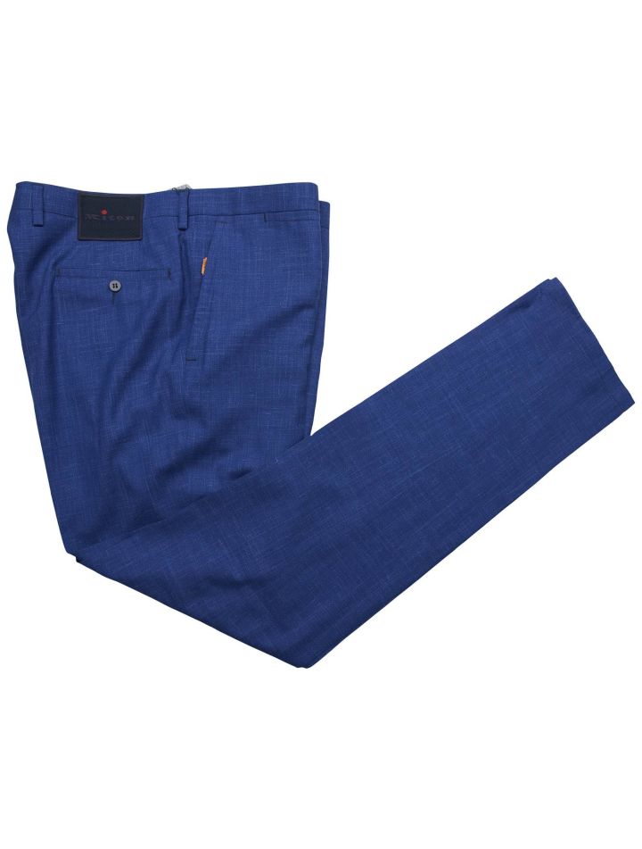 Kiton Kiton Blue Wool Silk Linen Pants Blue 000