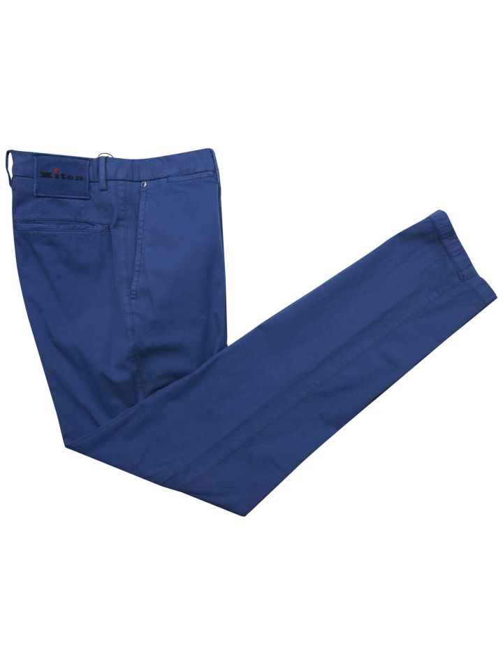 Kiton Kiton Blue Cotton Silk Ea Pants Blue 000