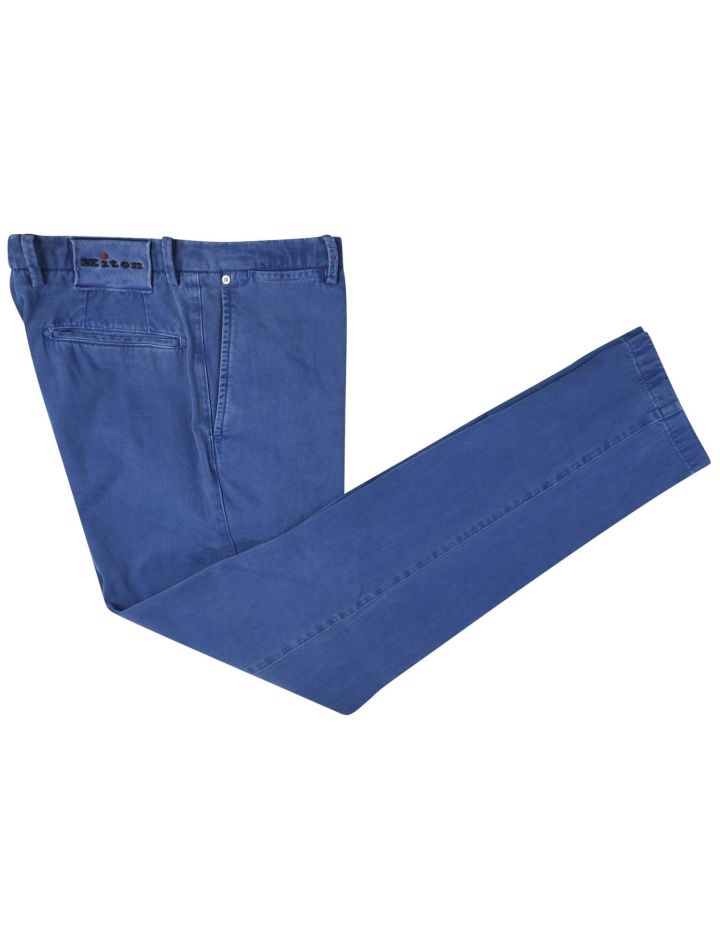 Kiton Kiton Blue Cotton Cashmere Pants Blue 000