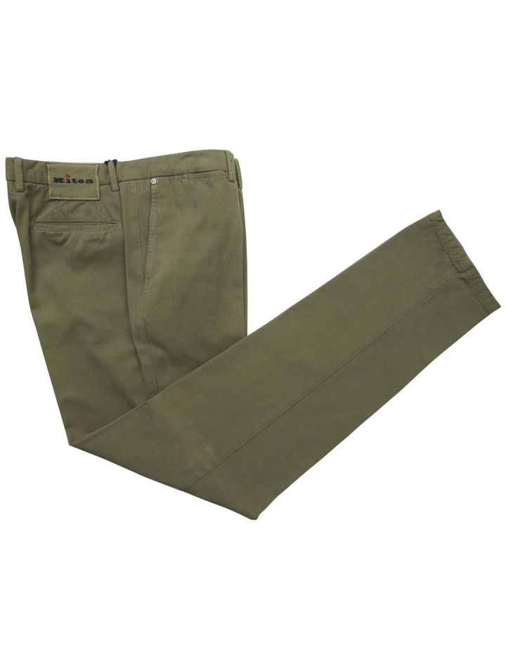 Kiton Kiton Green Cotton Cashmere Pants Green 000