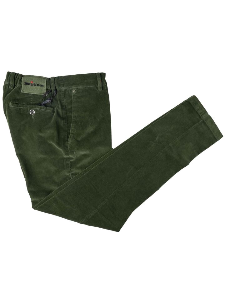 Kiton Kiton Green Cotton Ea Velvet Pants Green 000