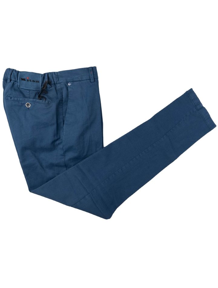 Kiton Kiton Blue Cotton Cashmere Pants Blue 000