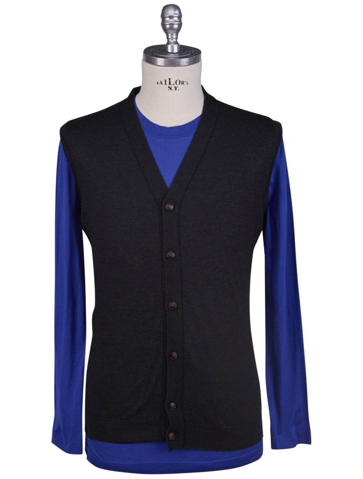Kiton Kiton Black Cashmere Silk Sweater Cardigan Black 000