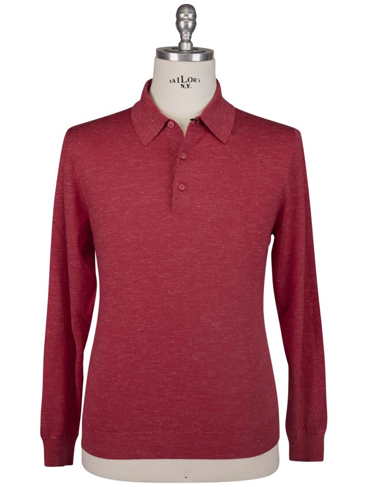 Kiton Kiton Red Silk Cashmere Linen Sweater Polo Red 000