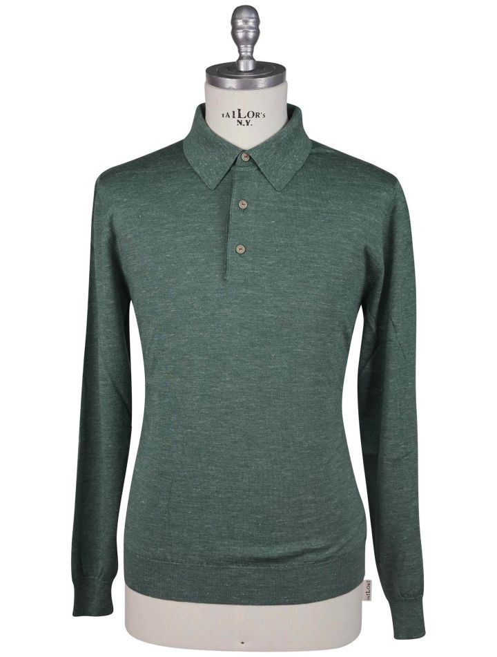 Kiton Kiton Green Silk Cashmere Linen Sweater Polo Green 000