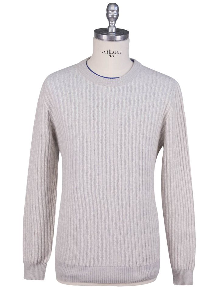 Kiton Kiton Gray White Cashmere Sweater Crewneck Gray / White 000