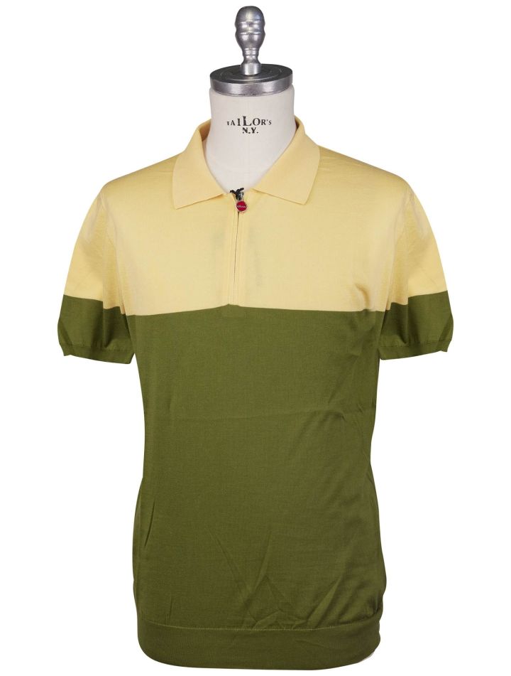 Kiton Kiton Green Yellow Cotton Polo Green / Yellow 000