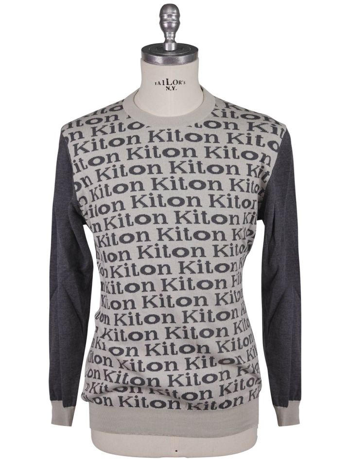 Kiton Kiton Gray Cotton Sweater Crewneck Gray 000