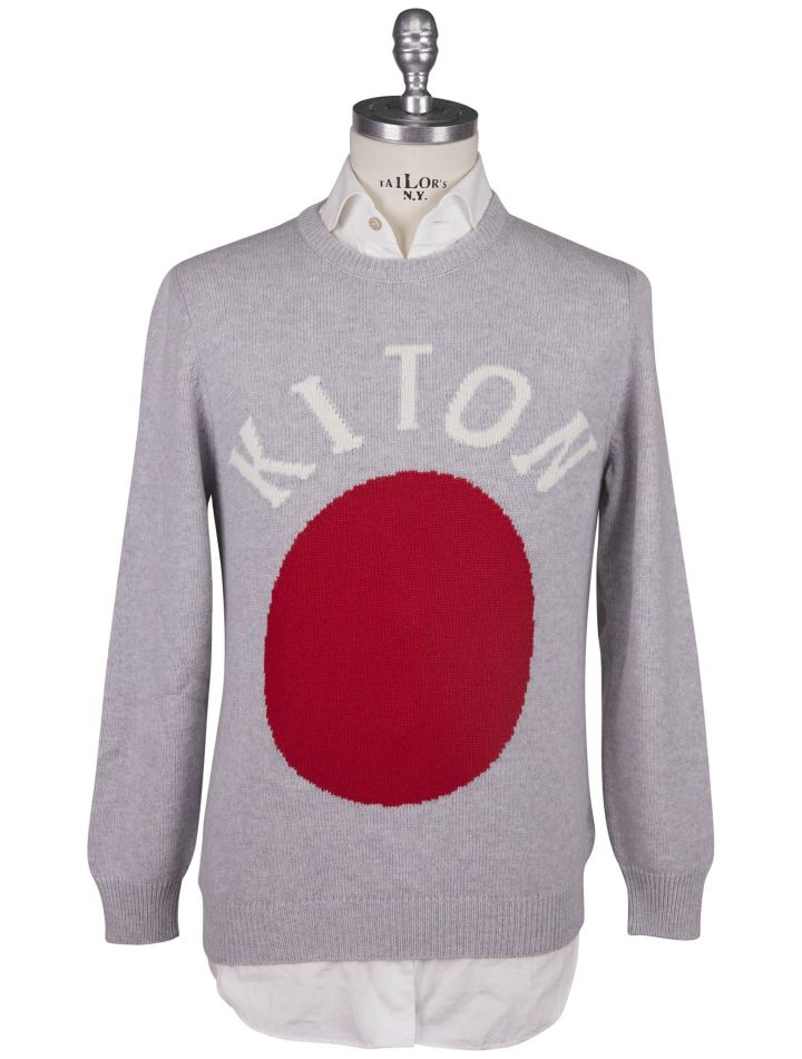 Kiton Kiton Green Cashmere Sweater Crewneck Gray 000