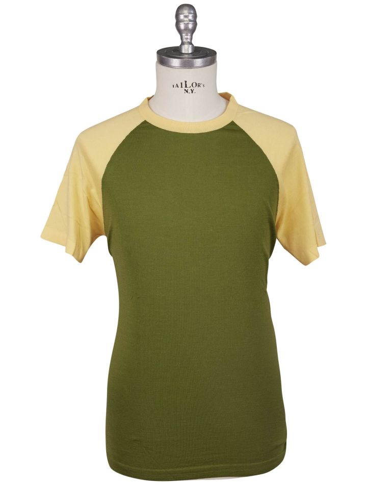 Kiton Kiton Green Yellow Cotton T-Shirt Green / Yellow 000