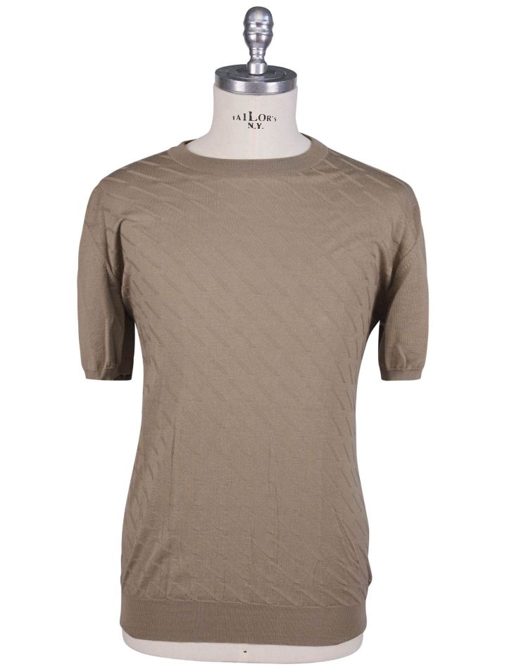 KITON BEIGE COTTON T-SHIRT