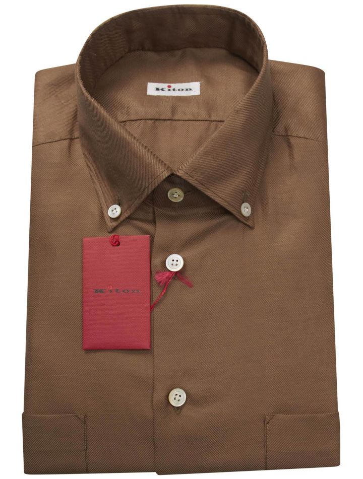 Kiton Kiton Brown Cotton Linen Shirt Brown 000