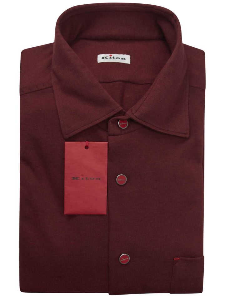 Kiton Kiton Burgundy Cotton Shirt Burgundy 000