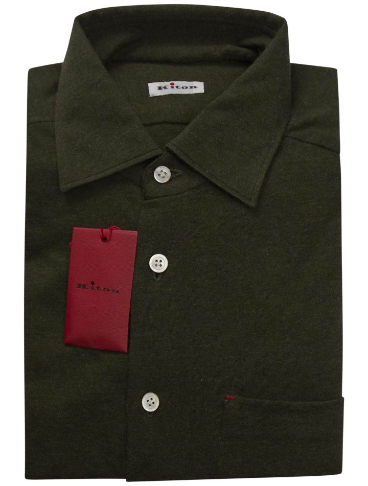 Kiton Kiton Green Cotton Cashmere Shirt Green 000