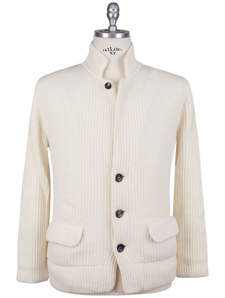 Kiton Kiton White Cashmere Mink Fur Sweater Cardigan White 000