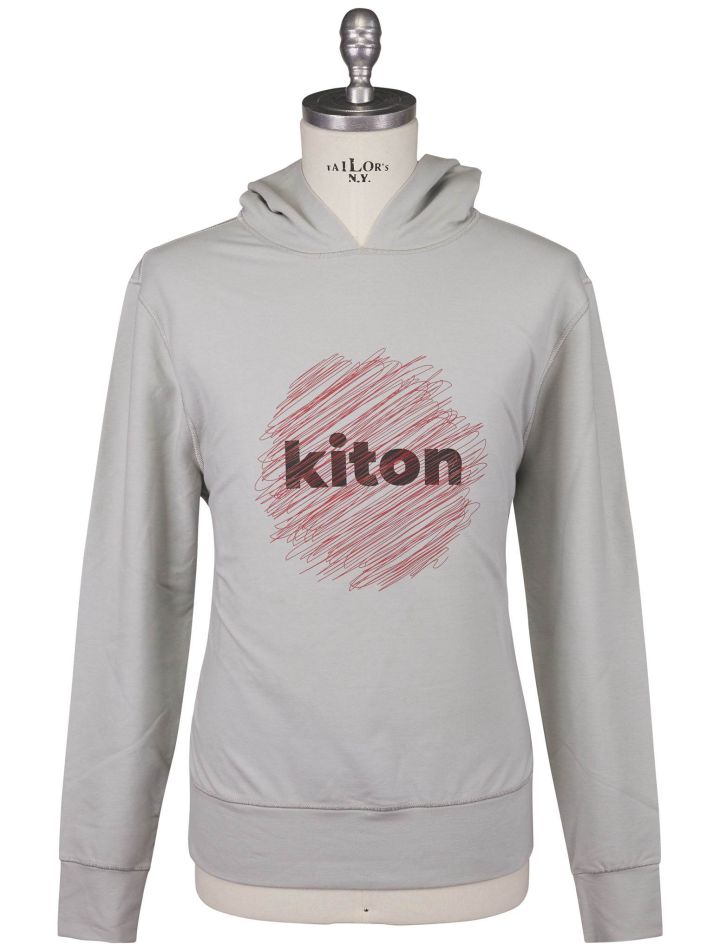 Kiton Kiton Gray Red Cotton EA Sweater Gray / Red 000