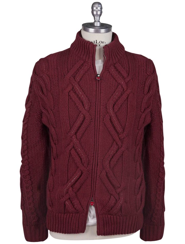 Kiton Kiton Red Cashmere Mink Fur Sweater Full Zip Red 000