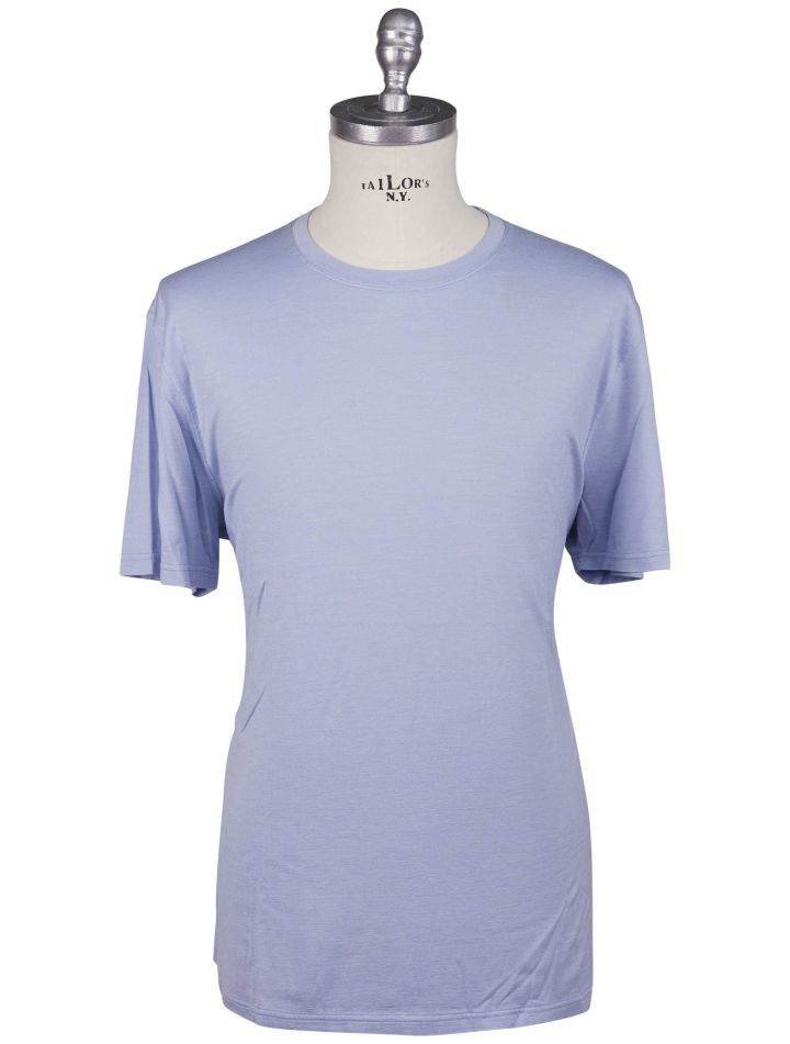 Kiton Kiton Light Blue Silk Cotton T-Shirt Light Blue 000