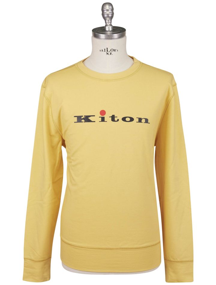 Kiton Kiton Yellow Cotton EA Sweater Crewneck Yellow 000