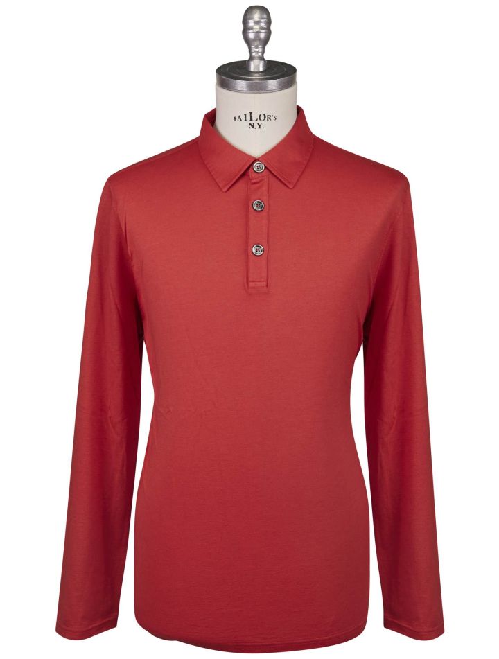 Kiton Kiton Red Cotton Cashmere Sweater Polo Red 000