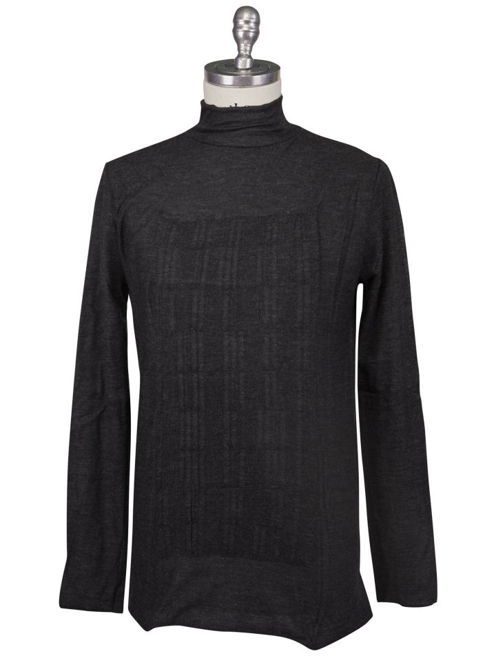 Kiton Kiton Knt Black Gray Cashmere Silk Sweater Turtle Neck Gray 000