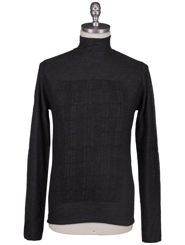 Kiton Kiton Knt Dark Gray Wool Cashmere Sweater Turtleneck Dark Gray 000