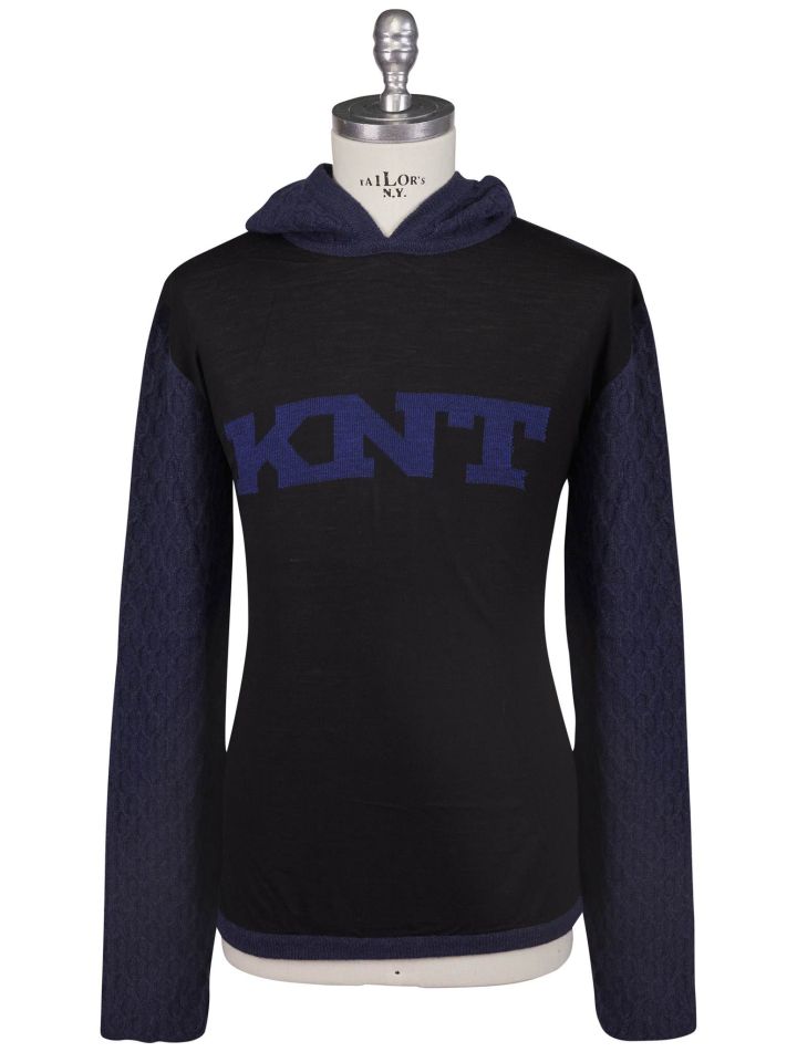 Kiton Kiton Knt Blue Black Wool Cashmere Sweater Blue / Black 000
