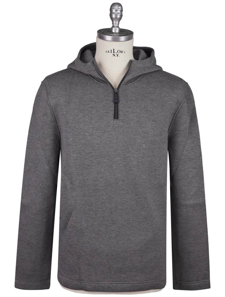 Kiton Kiton Knt Gray Viscose EA Sweater Half Zip Gray 000