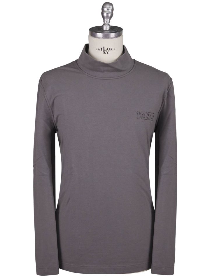 Kiton Kiton Knt Gray Cotton EA Sweater Half Zip Gray 000