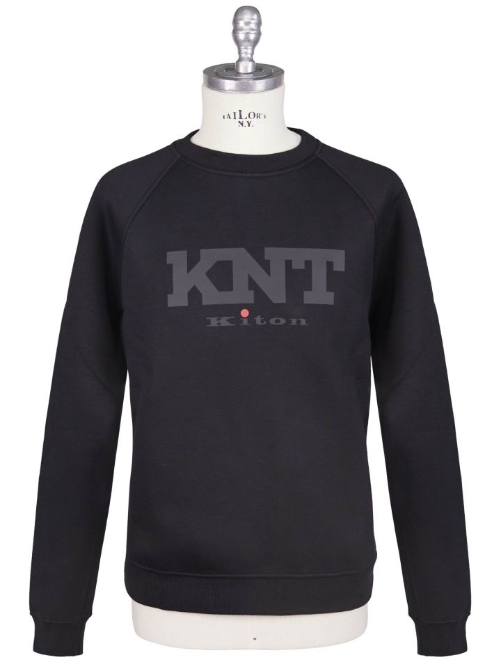 Kiton Kiton Knt Black Viscose EA Sweater Crewneck Black 000