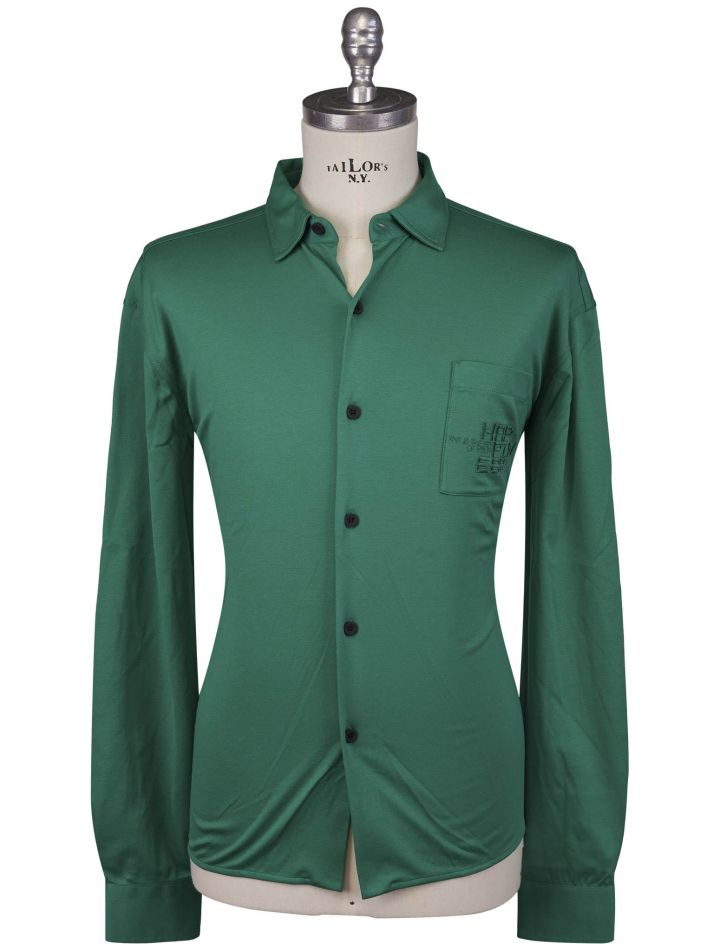 Kiton Kiton Knt Green Cotton Shirt Green 000