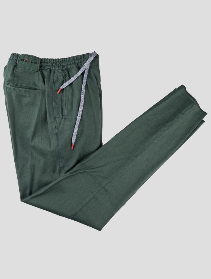 Kiton Kiton Green Linen Cotton Ea Pants Green 000