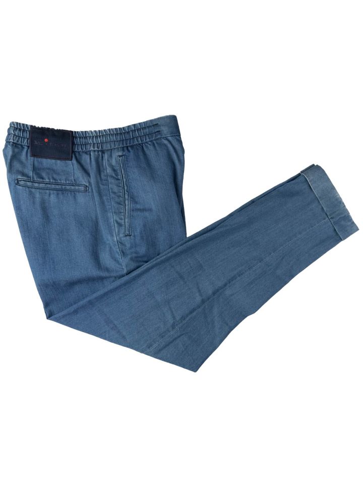 Kiton Kiton Blue Cotton Silk Pants Blue 000