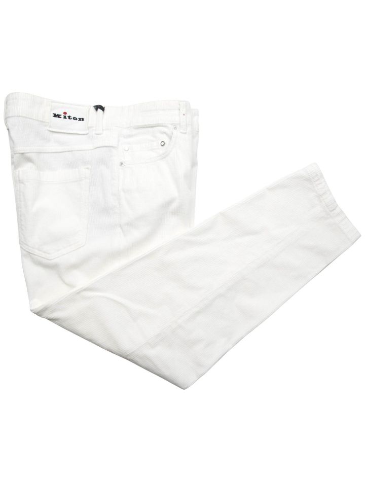 Kiton Kiton Whte Cotton Cashmere Ea Velvet Jeans White 000