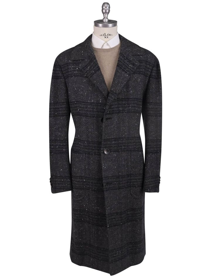 Kiton Kiton Gray Virgin Wool Cashmere Silk Overcoat Gray 000
