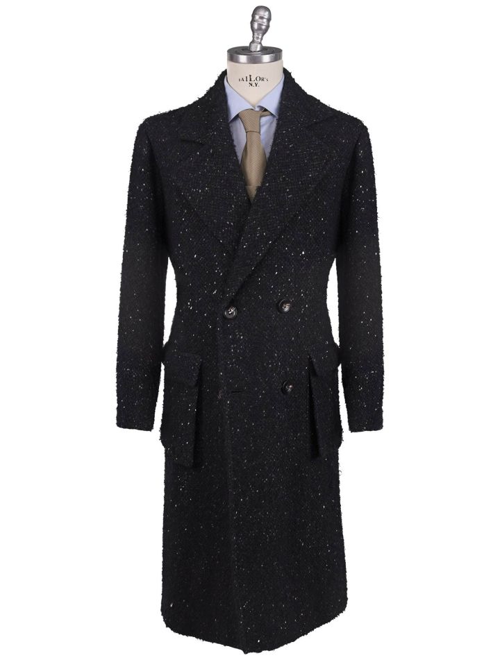 Kiton Kiton Dark Gray Virgin Wool Cashmere Silk Double Breasted Overcoat Dark Gray 000