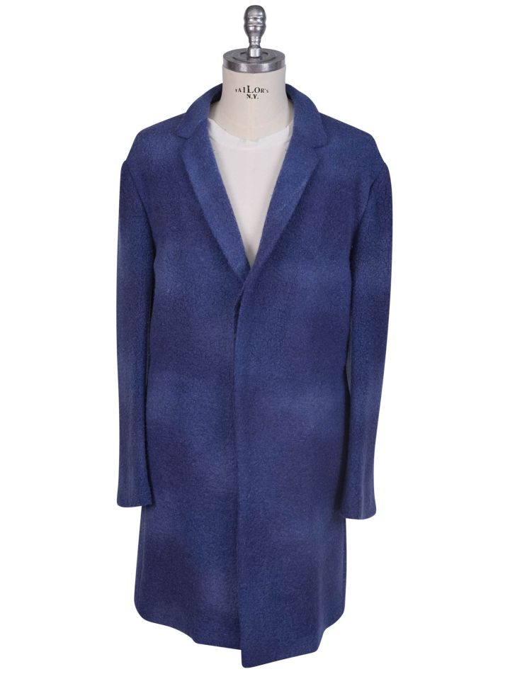 KNT Kiton Knt Blu Wool Cashmere PL Overcoat Blue 000